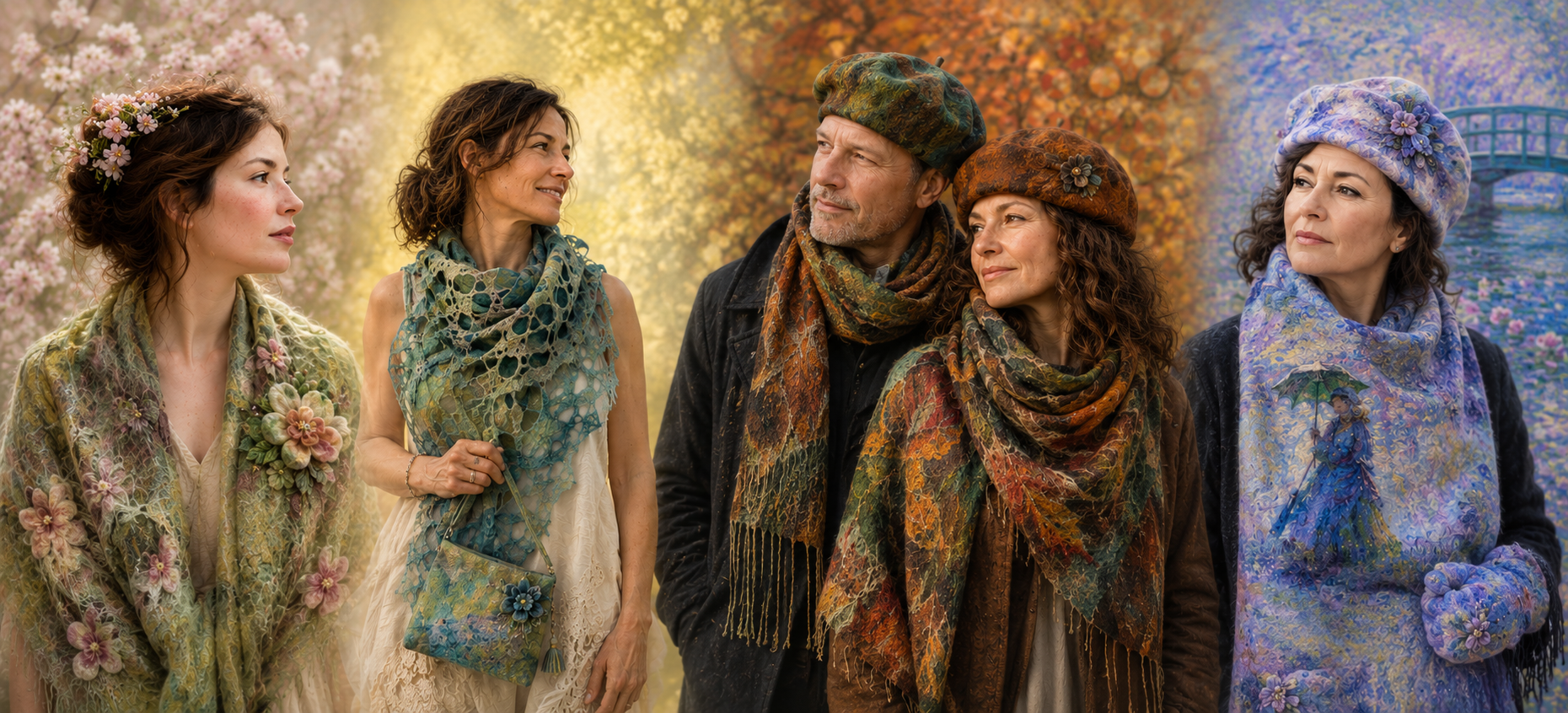 Unique textile creations and accessible high-end clothing. Ukrainian artisanal felting in France by the "Entre Fibres" workshop in Belfort.