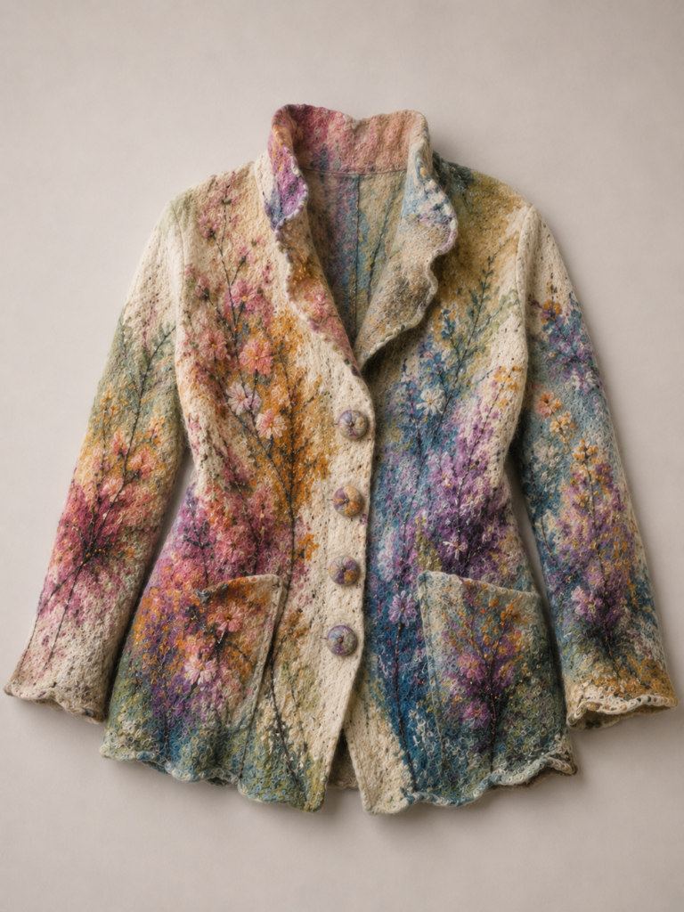 Artisanal felt jacket. The ultimate wearable art for an original wardrobe.