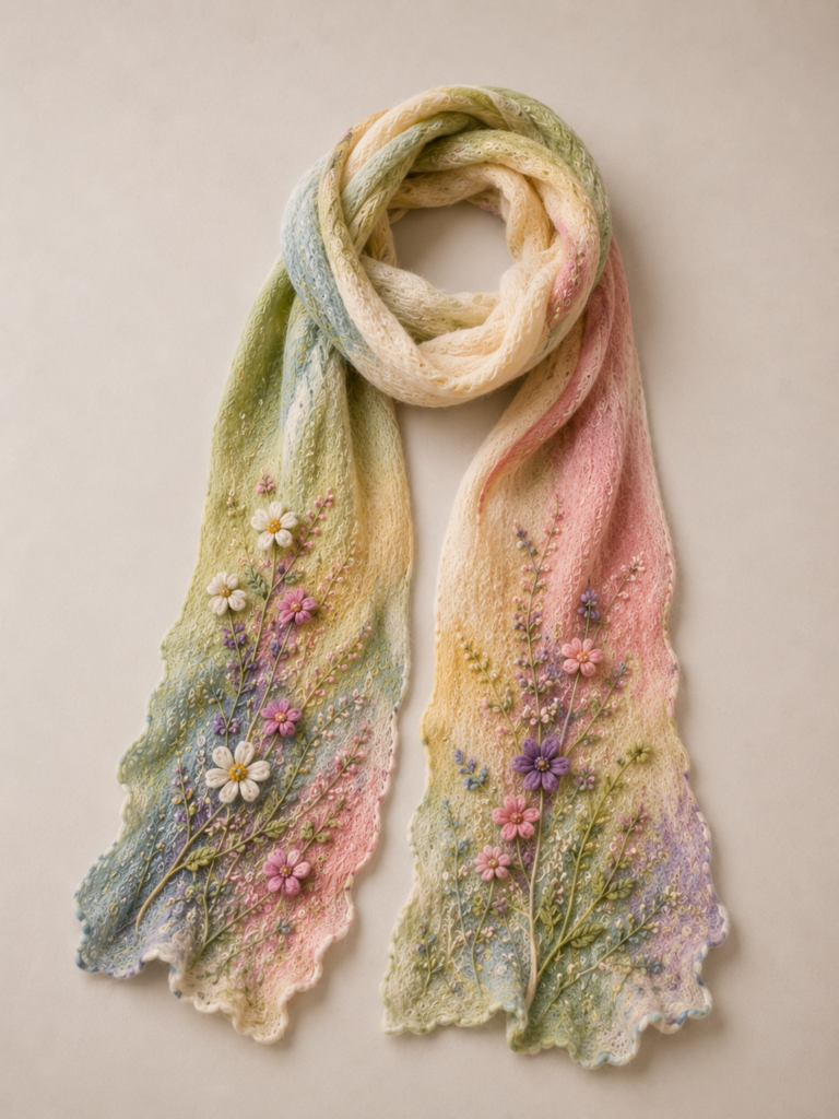 Artisanal scarf in felted merino wool, a unique and warm creation made in Belfort.