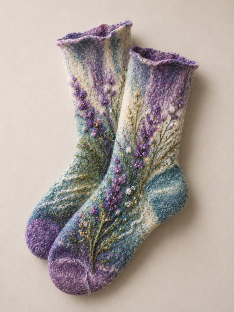 Slippers and socks in felted merino wool, natural comfort and handmade production.