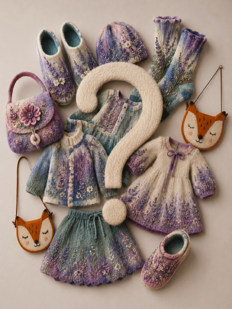 Original textile creations and clothing accessories in felted wool.